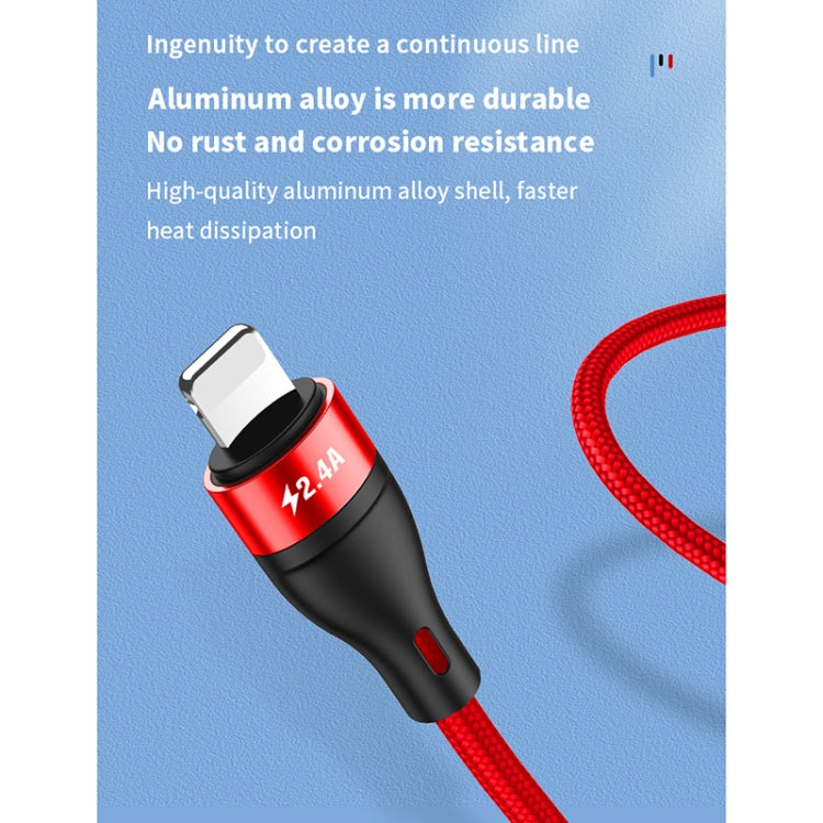 40W 5A USB轉Micro USB+Type-C+8 Pin 一拖三快充數據線，線長：1.2m