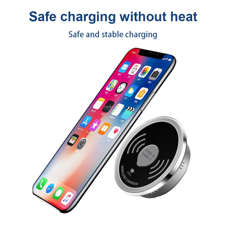 KP-ZMC 嵌入式桌面無線充 帶PD+USB接口 線長：1.2m