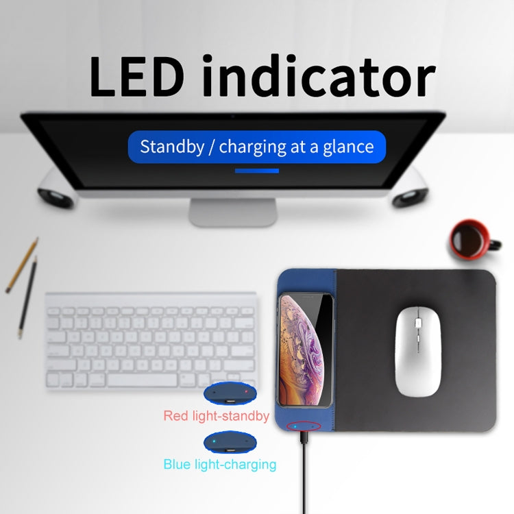 OJD-36 QI 10W 亮燈無線充電器橡膠鼠標墊，尺寸：26.2 x 19.8 x 0.65cm