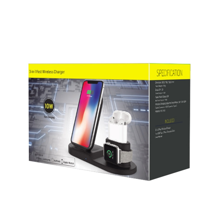 OJD-45 三合一 QI 10W 手機+手錶+8 Pin 耳機充電接口 多功能無線充電器 適用於手機&手錶&AirPods 2