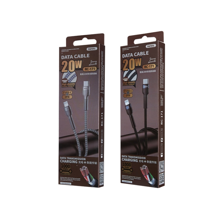 REMAX RC-171 1m PD20W USB 轉8 Pin簡易鋁合金編織快充數據線
