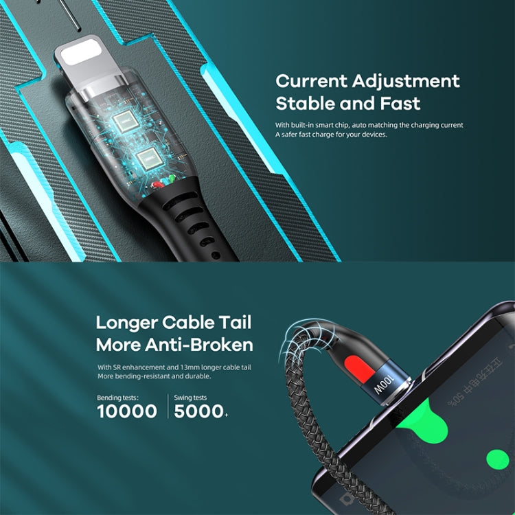 REMAX RC-188i 1m PD20W Type-C 轉8 Pin 樂速Pro鋁合金編織快充數據線