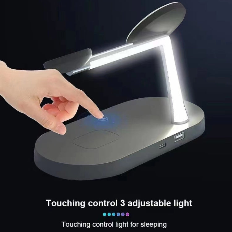 T268 5合一 15W 多功能磁吸無線充電器帶LED燈 適用於iPhone 12系列&蘋果手錶&AirPods 1 / 2 / Pro