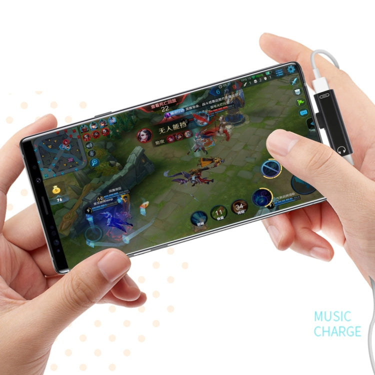 2合1 Type-C公頭轉Type-C母頭3.5mm插孔充電聽歌適配器