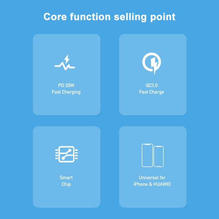 awei PD3 20W PD Type-C + QC 3.0 USB接口快速充電旅行充 美規 帶數據線