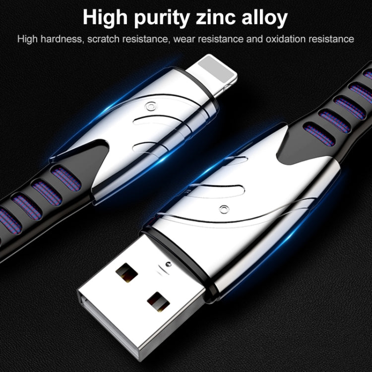 K051 1.2m USB 轉 8 Pin + USB-C / Type-C + Micro USB 三合一鯊魚布藝數據線