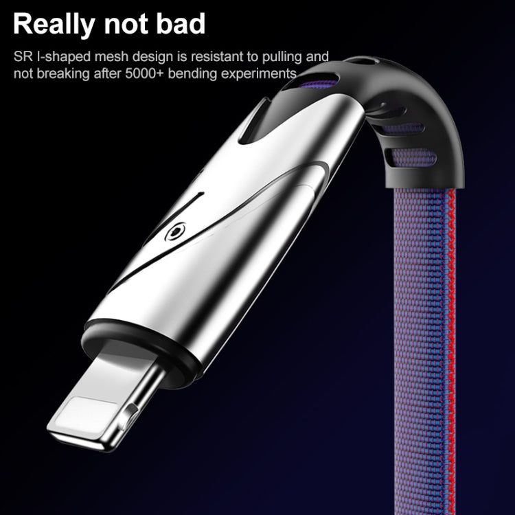 K051 1.2m USB 轉 8 Pin + USB-C / Type-C + Micro USB 三合一鯊魚布藝數據線