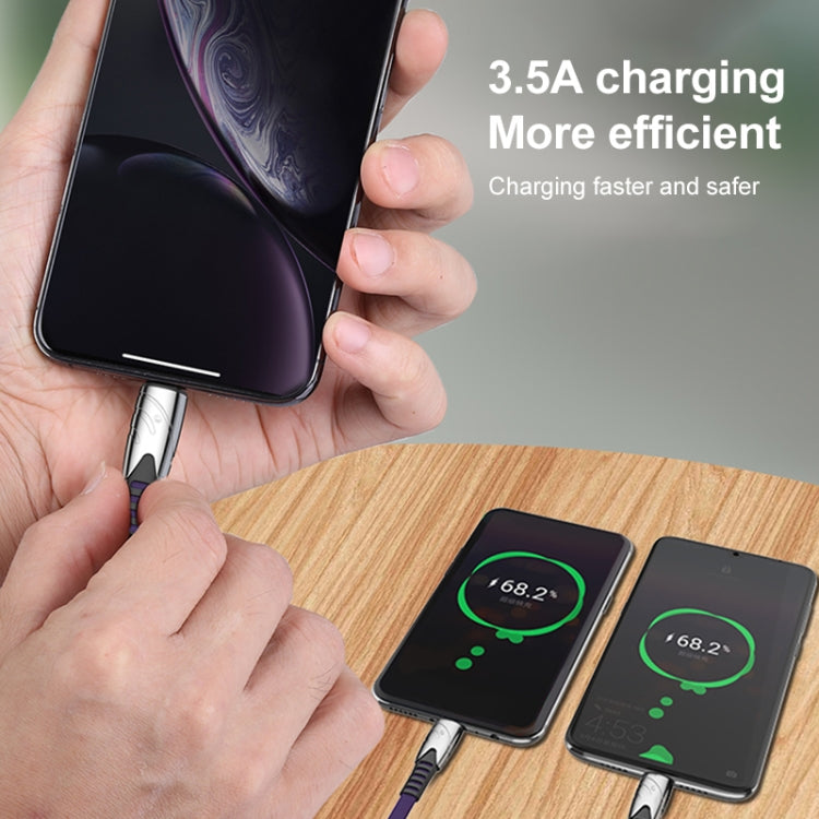 K051 1.2m USB 轉 8 Pin + USB-C / Type-C + Micro USB 三合一鯊魚布藝數據線