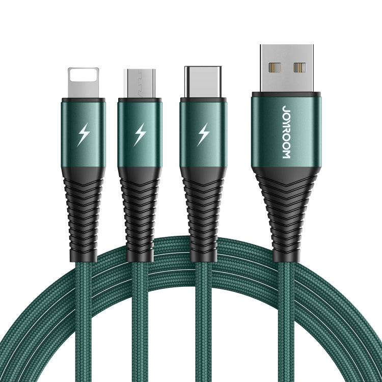JOYROOM S-1230G4 3A USB 轉 8 Pin+Micro USB+Type-C 三合一快充數據線，線長：1.2m
