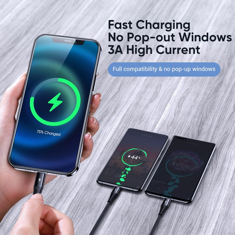 JOYROOM S-1230G4 3A USB 轉 8 Pin+Micro USB+Type-C 三合一快充數據線，線長：1.2m