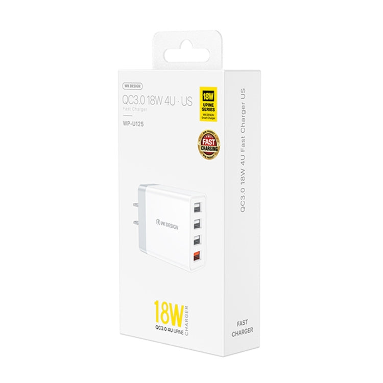 WK WP-U125 優品系列 18W QC3.0 4個USB接口 快速旅行充，中/美規