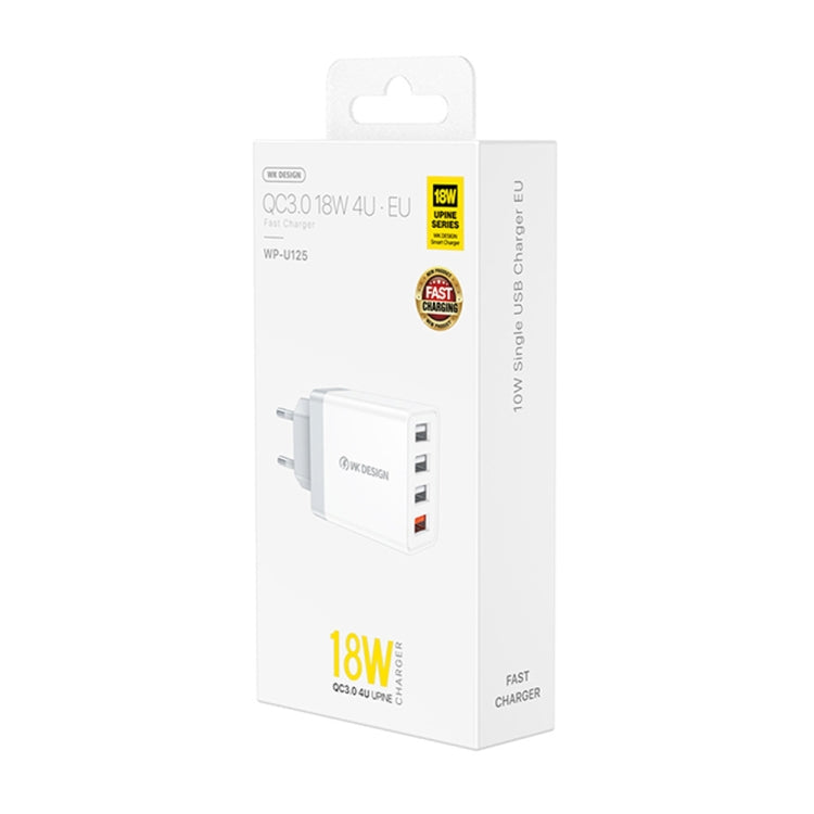 WK WP-U125 優品系列 18W QC3.0 4個USB接口 快速旅行充，歐規