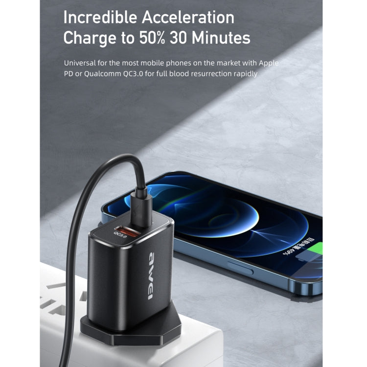 awei PD8 20W QC + PD雙口快充充電器，英規