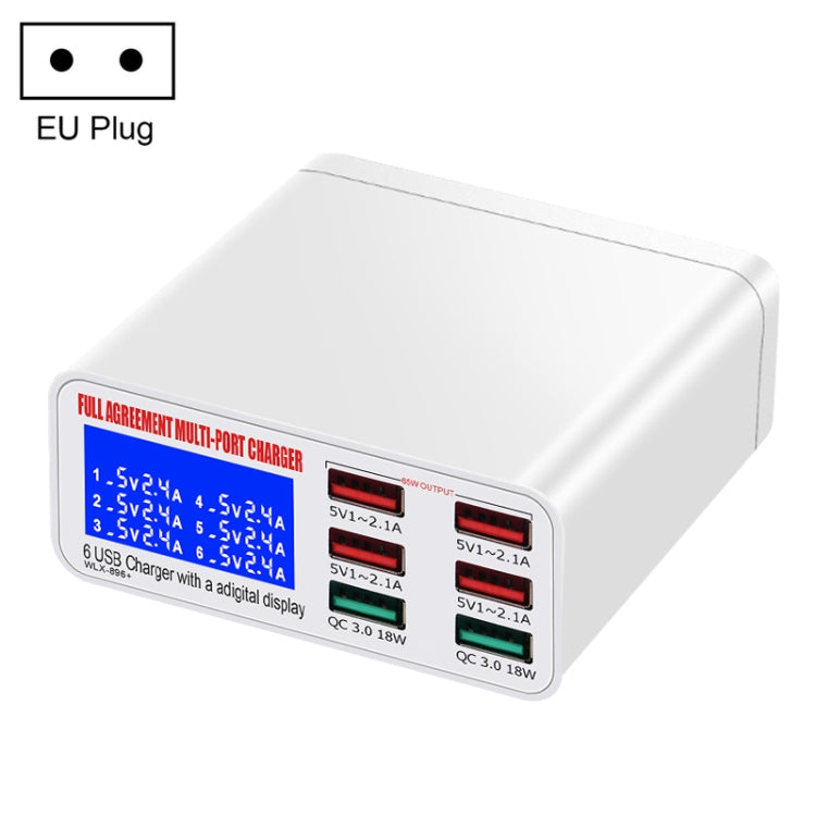 WLX-896+ 6合一智能數顯USB充電器