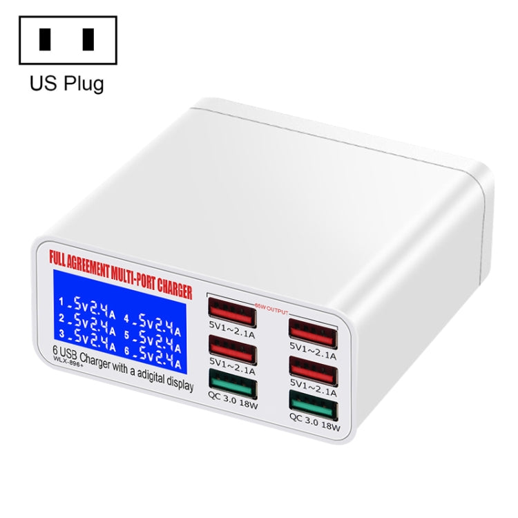 WLX-896+ 6合一智能數顯USB充電器