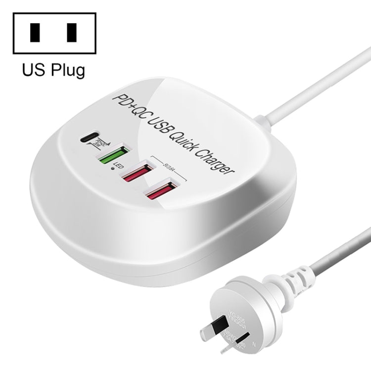 WLX-T3P 4合一 PD + QC智能快充USB充電器