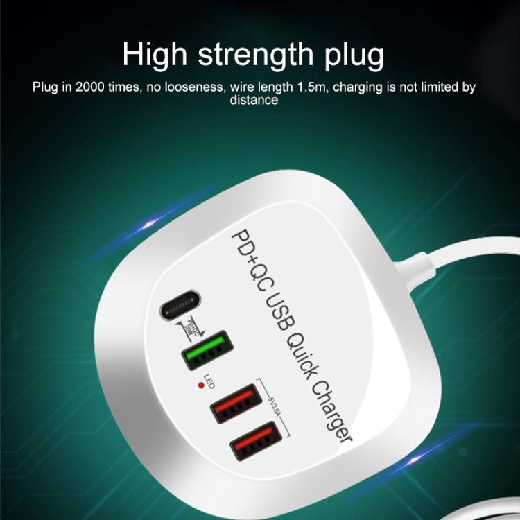 WLX-T3P 4合一 PD + QC智能快充USB充電器