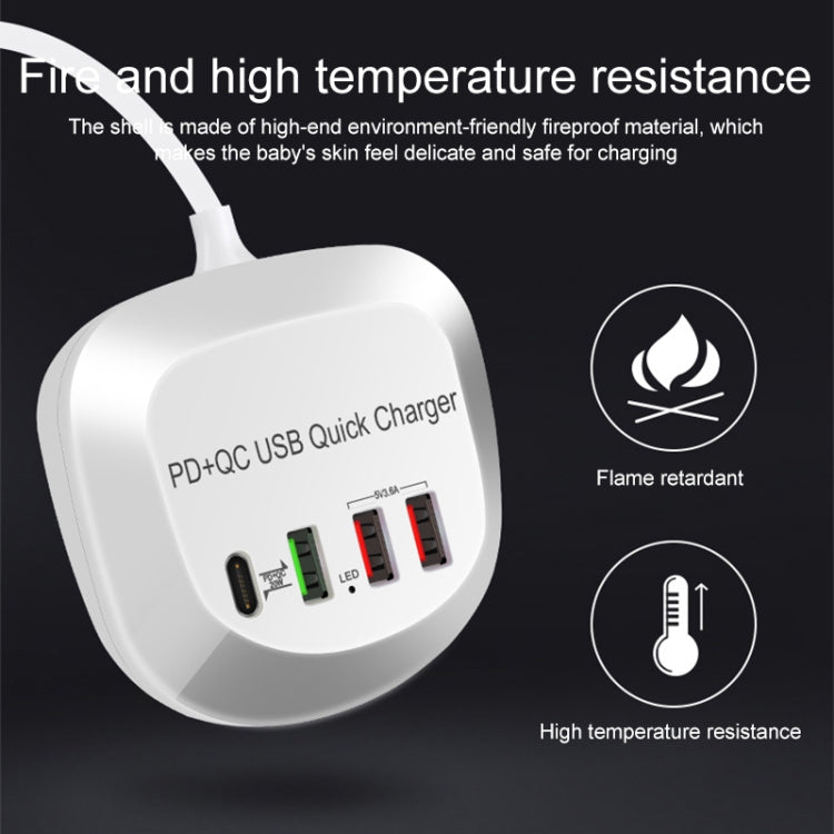 WLX-T3P 4合一 PD + QC智能快充USB充電器