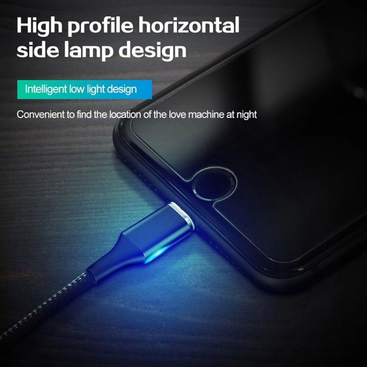 M11 3合一 3A USB轉8 Pin+Micro USB+Type-C 尼龍編織磁吸數據線，線長：2m