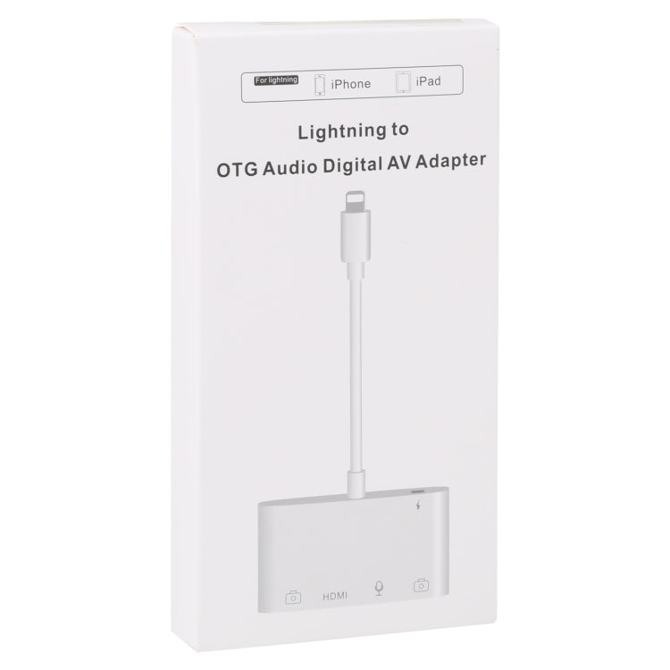4合一 8 Pin轉雙USB+3.5mm AUX+HDMI OTG数字音頻適配器