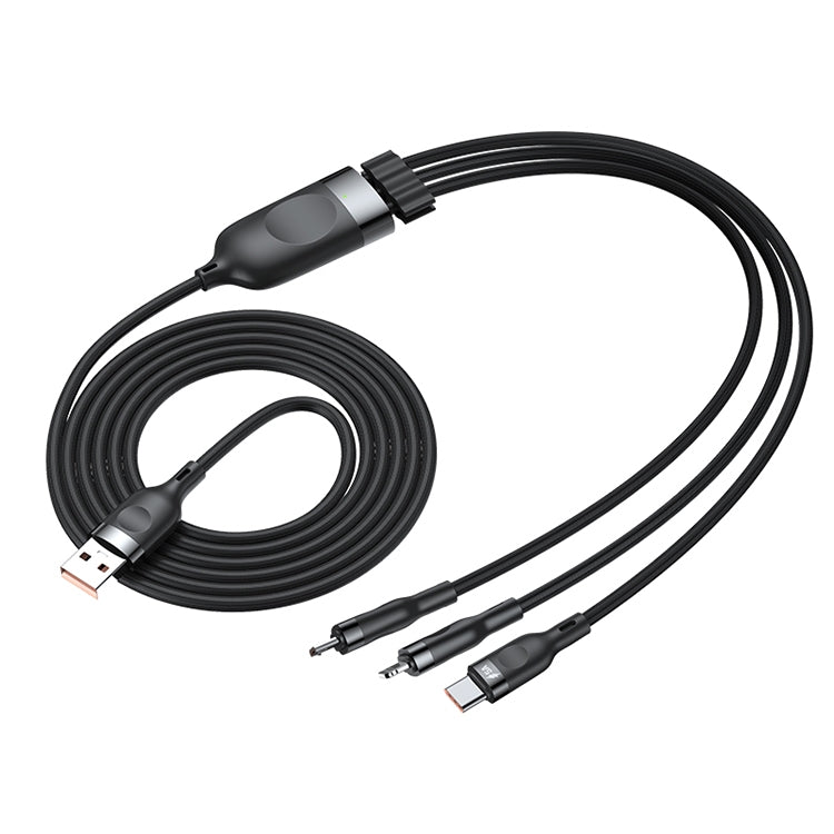 ADC-66 5A 66W USB轉8 Pin+Micro USB+Type-C 一拖三快充編織數據線，線長：1.2m