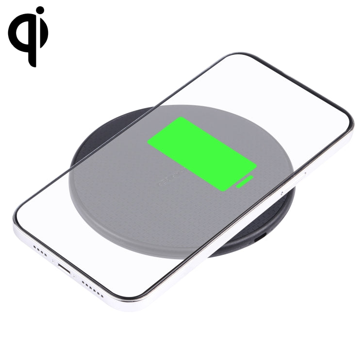 10W QI 格子圖案圓形塑料款無線充電器
