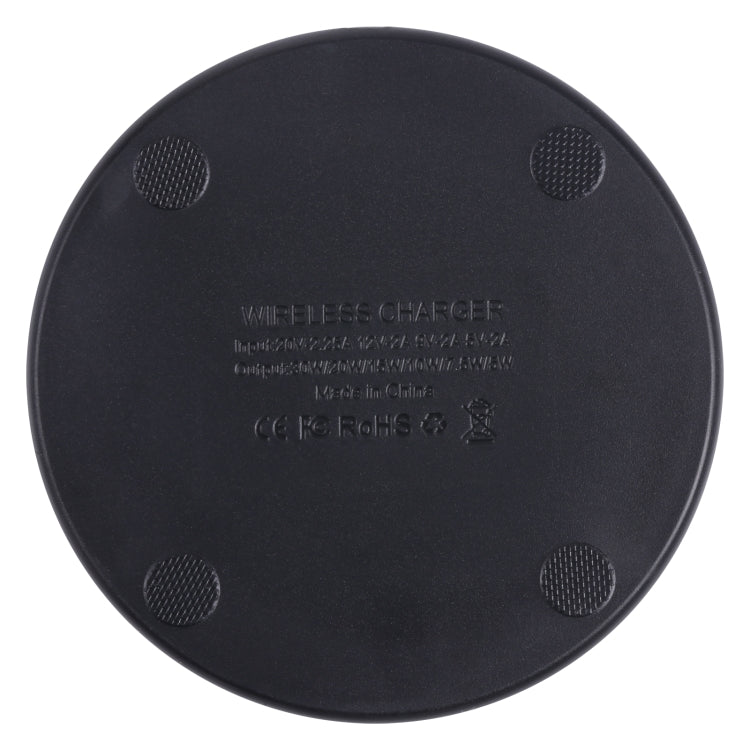 10W QI 格子圖案圓形塑料款無線充電器