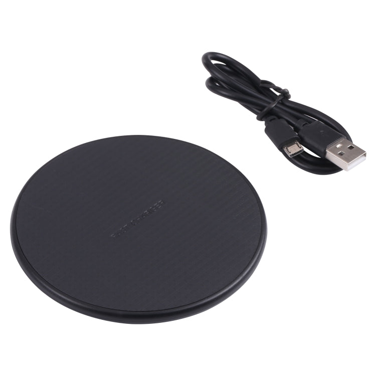 10W QI 格子圖案圓形塑料款無線充電器