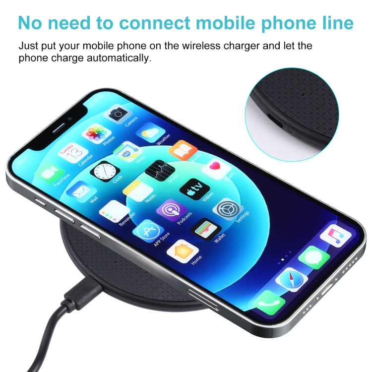 10W QI 格子圖案圓形塑料款無線充電器