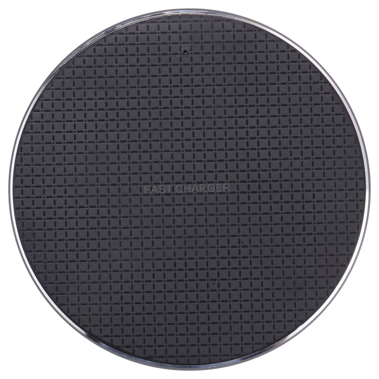 10W QI 格子圖案圓形金屬款無線充電器