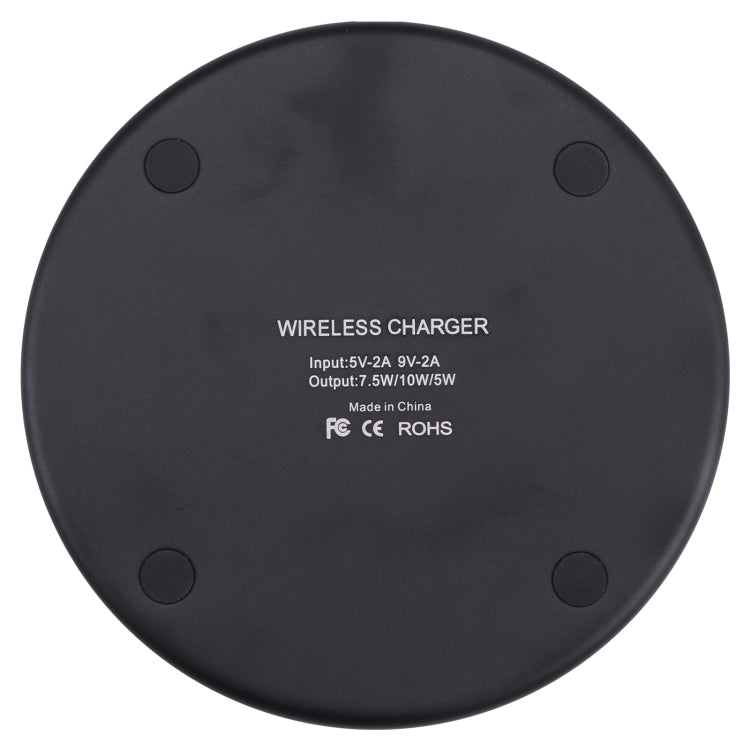 10W QI 格子圖案圓形金屬款無線充電器