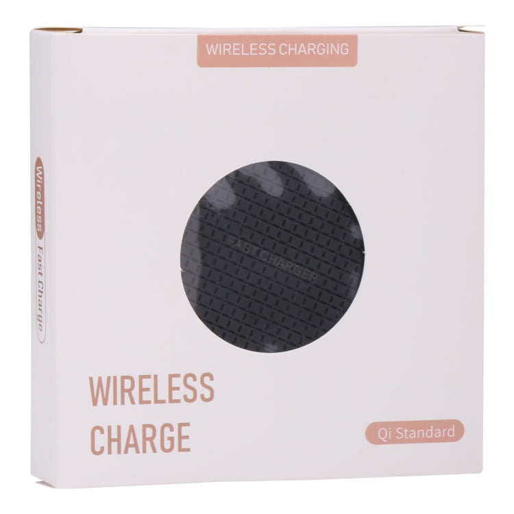 10W QI 格子圖案圓形金屬款無線充電器