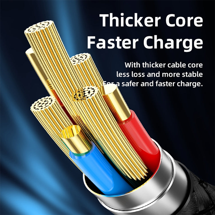 REMAX RC-128i 睿智系列 20W&#160;Type-C轉8 Pin 智能數顯鋅合金編織數據線，長度：1.2m