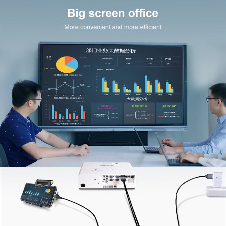 P8J鋁 3合一 8 Pin+Micro USB+Type-C轉HDTV 同屏線，線長：2m