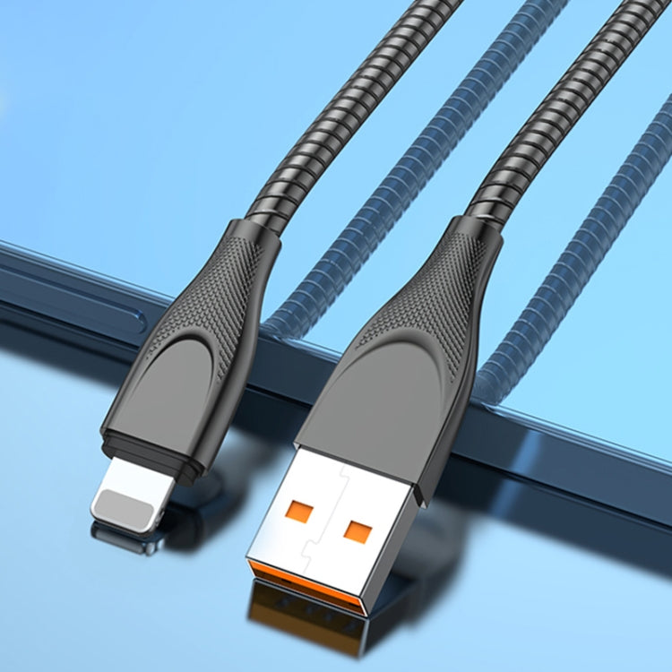 ADC-009 USB轉8 Pin 鋅合金軟管快充數據線，線長：1m