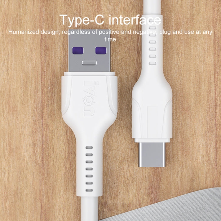 IVON CA86 5A Type-C / USB-C 超級快充數據線，線長：1m