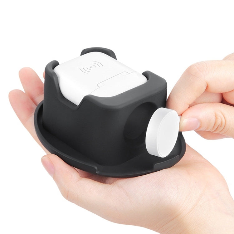 3合一 充電器支架底座適用於手錶&AirPods 帶拉鏈式收納包&登山扣