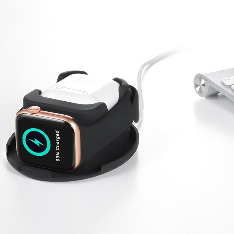 3合一 充電器支架底座適用於手錶&AirPods 帶拉鏈式收納包&登山扣