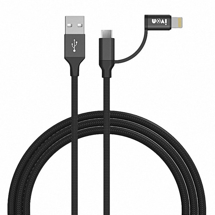 IVON CA51 2.4A USB轉8 Pin+Micro USB 二合一充電數據線，線長1m
