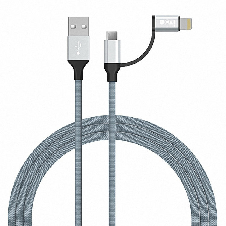 IVON CA51 2.4A USB轉8 Pin+Micro USB 二合一充電數據線，線長1m
