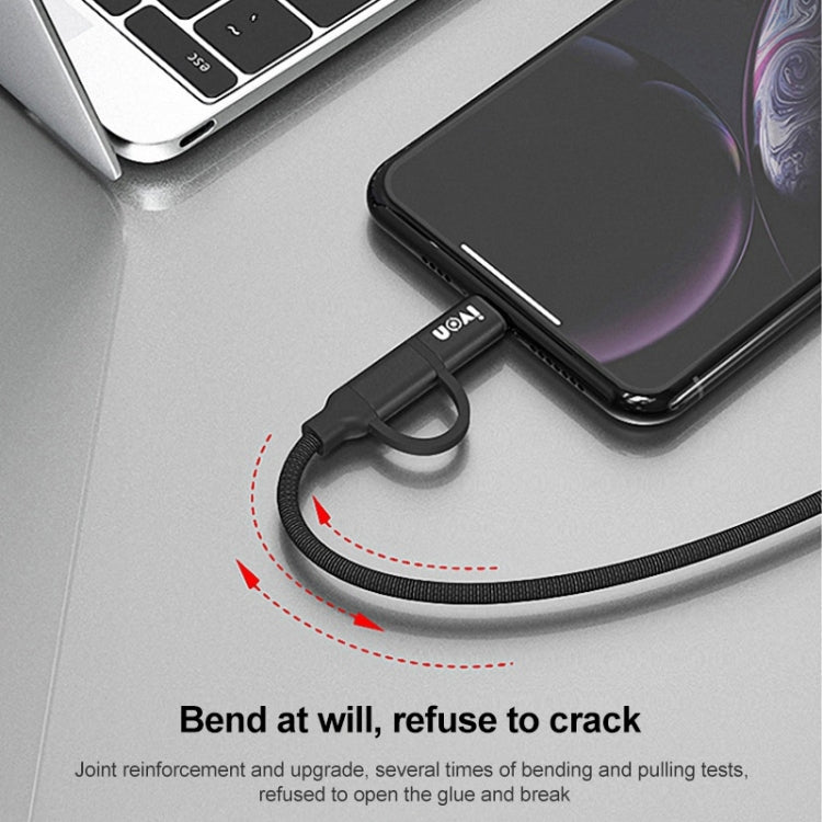 IVON CA51 2.4A USB轉8 Pin+Micro USB 二合一充電數據線，線長1m