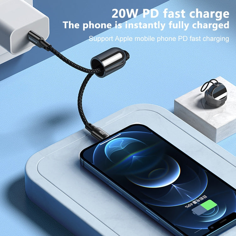 REMAX RC-140i 雷神系列 PD 20W Type-C轉8 Pin便攜式掛繩數據線，線長：1.2m