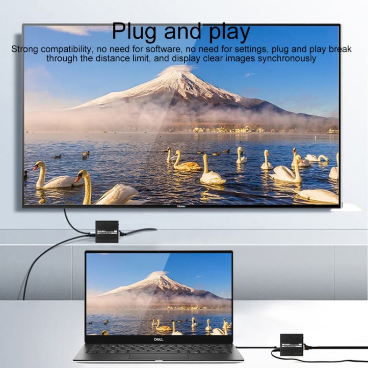 Measy ET100 HDMI Extender Transmitter + Receiver Converter Ethernet Cable, Transmission Distance: 70m