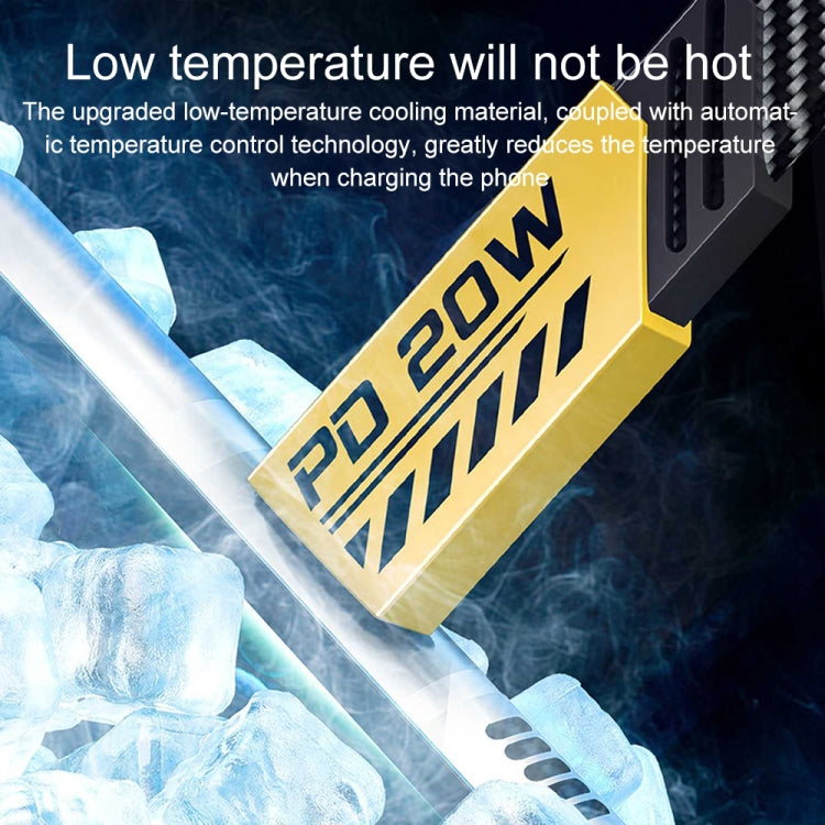 WK WDC-189 機甲系列 二合一 65W Type-C轉Type-C+8 Pin磁吸數據線，線長：1.2m