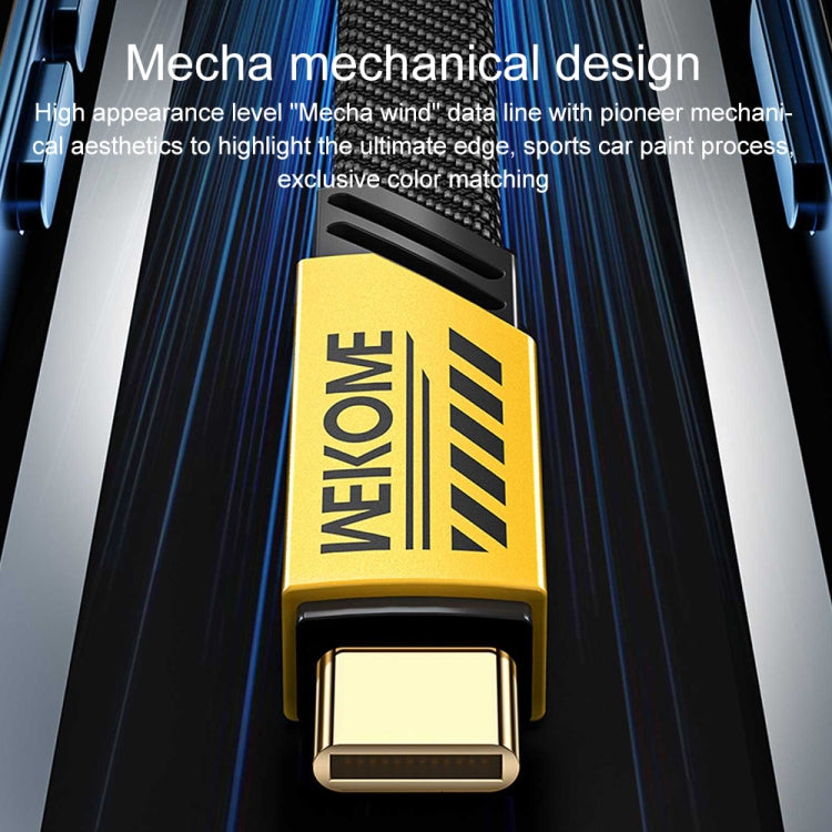 WK WDC-189 機甲系列 二合一 65W Type-C轉Type-C+8 Pin磁吸數據線，線長：1.2m