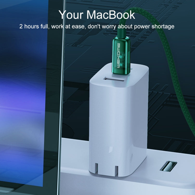 WK WDC-194 先鋒系列二合一 65W Type-C轉Type-C+8 Pin快充數據線，線長：1m