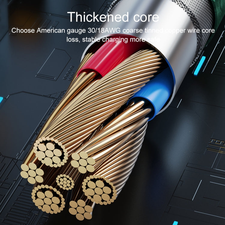 WK WDC-194 先鋒系列二合一 65W Type-C轉Type-C+8 Pin快充數據線，線長：1m