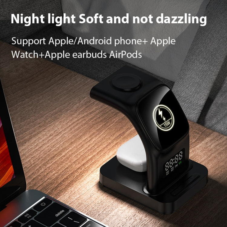 YP-HY05 15W 五合一磁吸多功能無線充電器帶時鐘