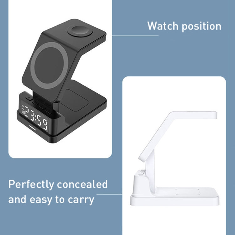 15W 四合一磁吸時鐘桌面立式無線充電器