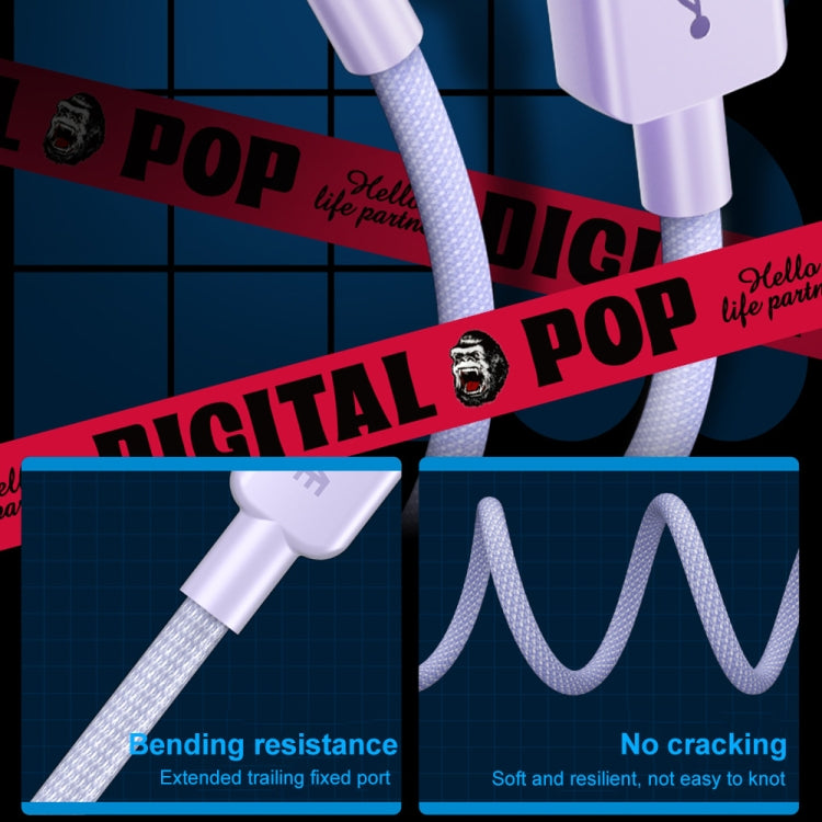 WEKOME WDC-03潮能系列2.4A USB轉8 Pin編織數據線，線長：1m  , USB to 8 Pin
